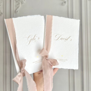 Eheversprechen „Vintage Love“ | personalisiert | mit Goldfolie | Seidenband | Büttenpapier | Vow Book | Ehegelübde