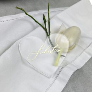 Platzkarte, Namenskarte aus Acryl | individuell beschriftet | mit Vinyl Folie in verschiedenen Farben -  Hochzeit, Geburtstag und Feier