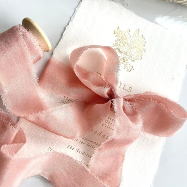 5 m handgefärbtes Seidenband, „ALTROSA“, hand dyed silk ribbon, hand dyed, plant dyed silk robbon