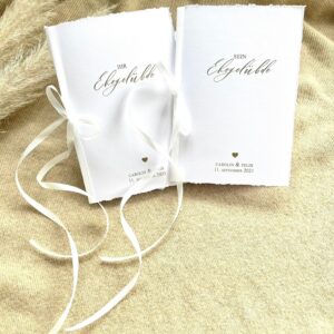 Eheversprechen „Simple Elegance“  | personalisiert mit Goldfolie | Strukturpapier | Vow Book | Ehegelübde