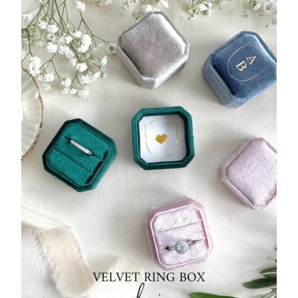 Elegante Ringbox aus Samt | individuelles Design & Monogramm | Velvet Ringbox | Ring Schachtel | Ring Schatulle | Hochzeit Eheringe