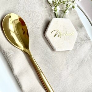 Platzkarte, Namenskarte aus Marmor | individuell beschriftet | mit Vinyl Folie in verschiedenen Farben -  Hochzeit, Geburtstag und Feier