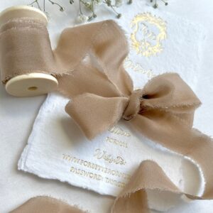 5 m handgefärbtes Seidenband, „HAZELNUT“| handgefertigtes Seidenband | Seidenband | hand dyed silk ribbon, hand dyed, plant dyed silk ribbon