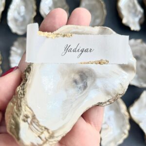 Platzkarte, Namenskarte aus Austern Muscheln | personalisiert | Hochzeit, Geburtstag und Feier | 1 = 10 Stk.!!!