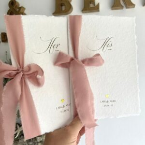 Eheversprechen „Vintage“  | personalisiert | mit Goldfolie | Seidenband | Büttenpapier | Vow Book | Ehegelübde