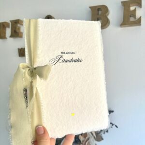 Anfrage Brautvater, Brautmutter, Brautjungfer, Trauzeugin, Trauzeuge | mit Goldfolie | Seidenband | Büttenpapier