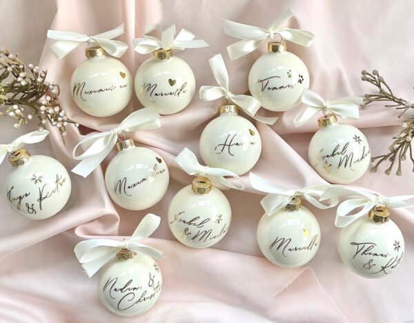 6 cm personalisierte Glas Weihnachtskugel