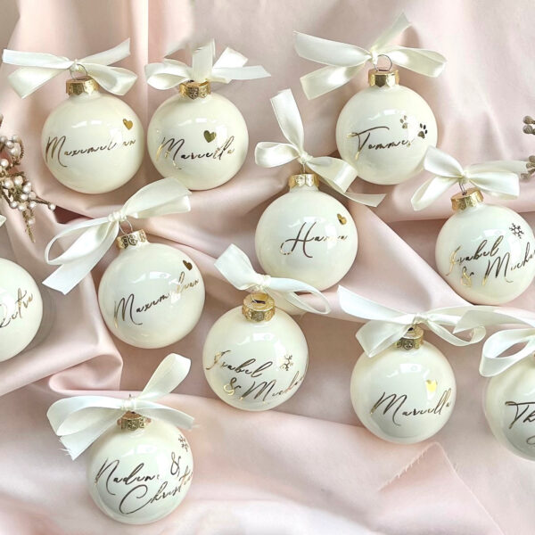 6 cm personalisierte Glas Weihnachtskugel